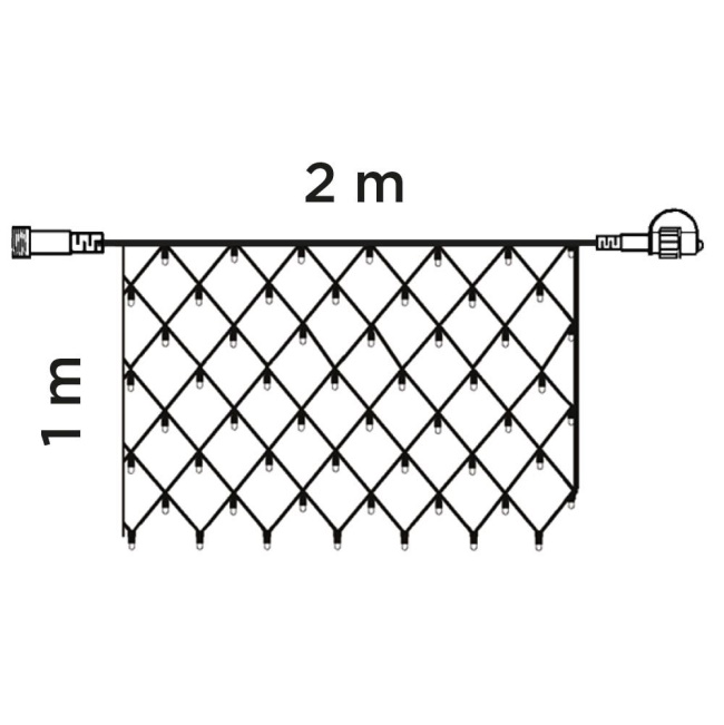 LED svetleća mreža 1x2m 96 komada hladno bela KAT 402-7